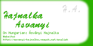 hajnalka asvanyi business card