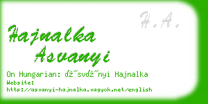 hajnalka asvanyi business card